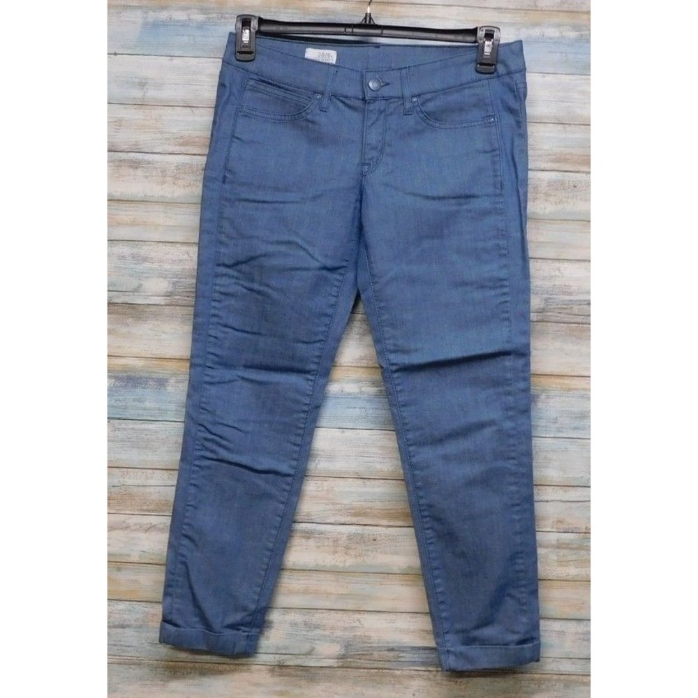 GAP Always Skinny Jeans Women Size 28/6 Blue Cotton‎ Blend Cropped Cuffed